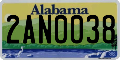 AL license plate 2AN0038