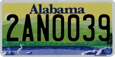 AL license plate 2AN0039