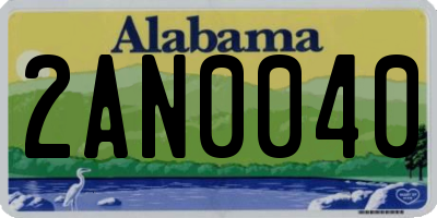 AL license plate 2AN0040