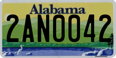 AL license plate 2AN0042