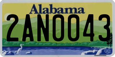 AL license plate 2AN0043