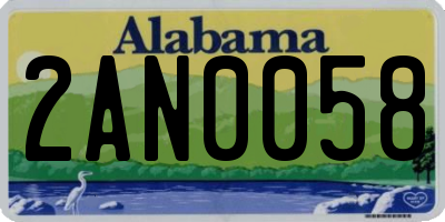 AL license plate 2AN0058