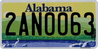 AL license plate 2AN0063