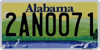 AL license plate 2AN0071