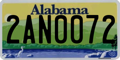 AL license plate 2AN0072