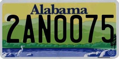AL license plate 2AN0075