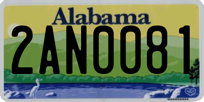 AL license plate 2AN0081
