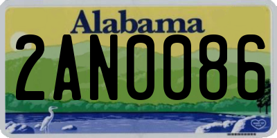 AL license plate 2AN0086