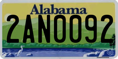 AL license plate 2AN0092