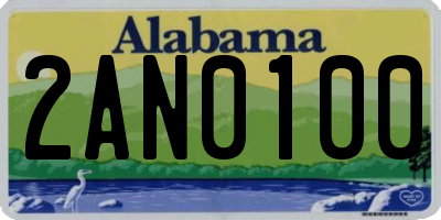AL license plate 2AN0100