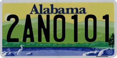 AL license plate 2AN0101
