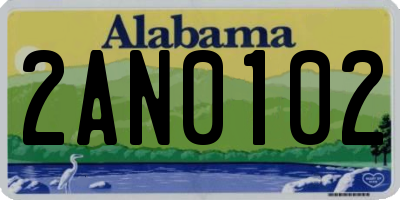 AL license plate 2AN0102
