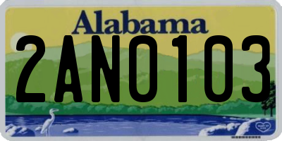 AL license plate 2AN0103