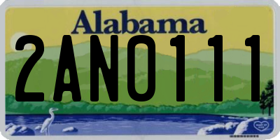 AL license plate 2AN0111