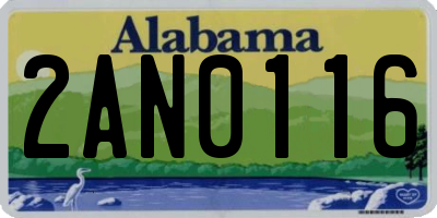 AL license plate 2AN0116