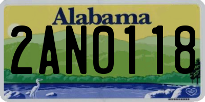 AL license plate 2AN0118