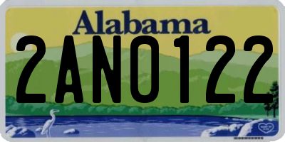 AL license plate 2AN0122