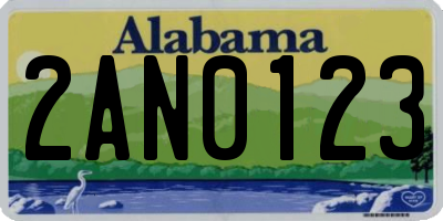 AL license plate 2AN0123