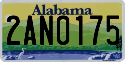 AL license plate 2AN0175