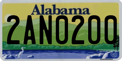 AL license plate 2AN0200