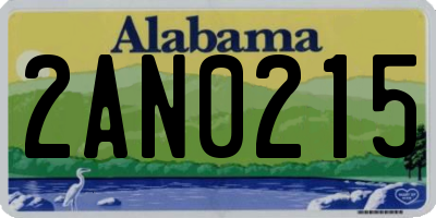 AL license plate 2AN0215