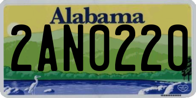 AL license plate 2AN0220