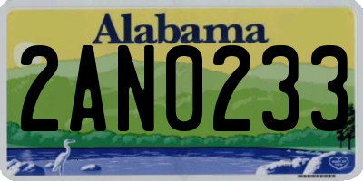 AL license plate 2AN0233