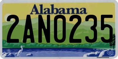 AL license plate 2AN0235