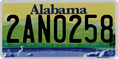 AL license plate 2AN0258