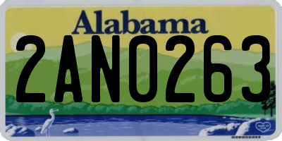 AL license plate 2AN0263