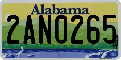 AL license plate 2AN0265
