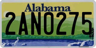 AL license plate 2AN0275