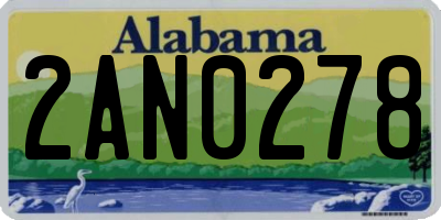 AL license plate 2AN0278