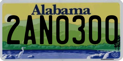 AL license plate 2AN0300