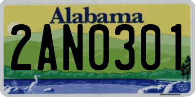 AL license plate 2AN0301