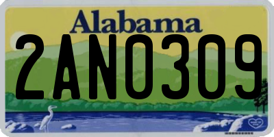 AL license plate 2AN0309