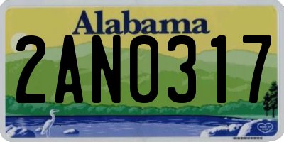AL license plate 2AN0317