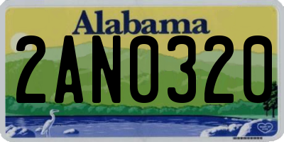AL license plate 2AN0320