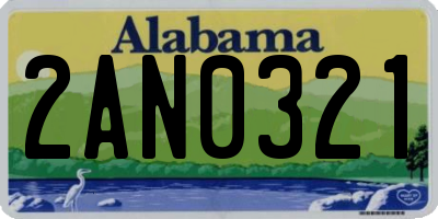 AL license plate 2AN0321