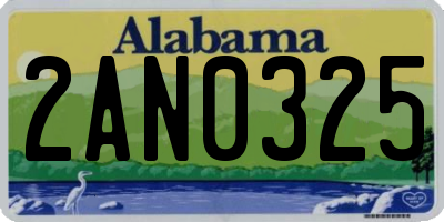 AL license plate 2AN0325