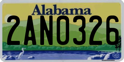 AL license plate 2AN0326