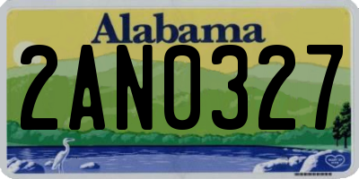 AL license plate 2AN0327