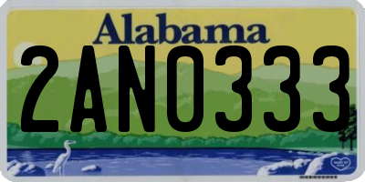 AL license plate 2AN0333