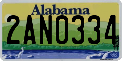 AL license plate 2AN0334