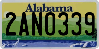 AL license plate 2AN0339