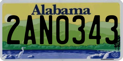 AL license plate 2AN0343
