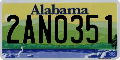 AL license plate 2AN0351