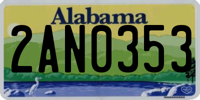 AL license plate 2AN0353