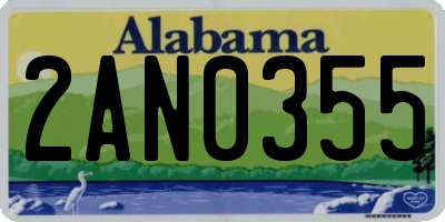 AL license plate 2AN0355