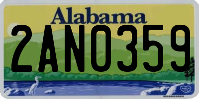 AL license plate 2AN0359